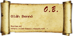 Oláh Bennó névjegykártya
